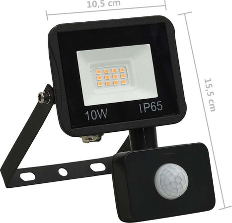 Faro LED 10W Faretto Slim Con Sensore Movimento Pir Crepuscolare ip65 Illuminazione/Illuminazione per esterni/Proiettori Zencoccostore - Formia, Commerciovirtuoso.it