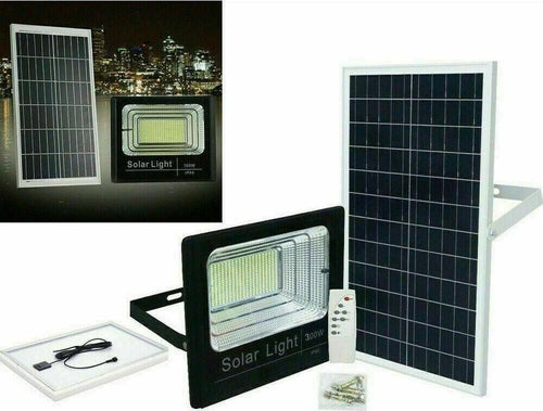Faro led 300w con pannello solare luce fredda crepuscolare telecomando esterno Illuminazione/Illuminazione per esterni/Proiettori Zencoccostore - Formia, Commerciovirtuoso.it