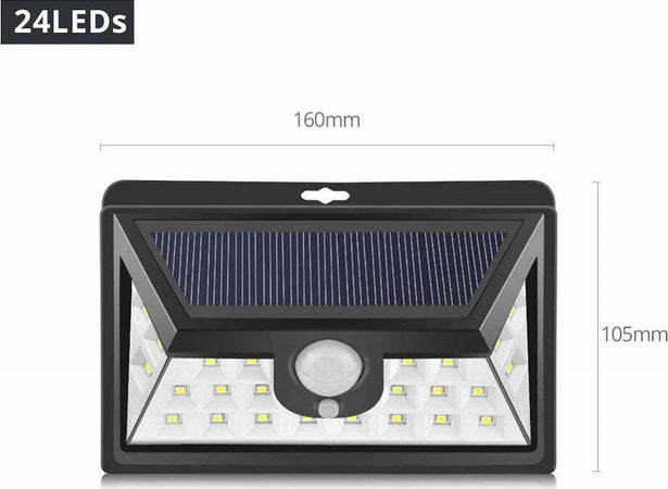 Faro Led Con Pannello Solare Crepuscolare 24 Led Sensore Movimento Crepuscolare Illuminazione/Illuminazione per esterni/Proiettori Trade Shop italia - Napoli, Commerciovirtuoso.it