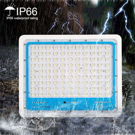 Faro-LED-con-PANNELLO-SOLARE-CREPUSCOLARE-800W-1000W-1200W-luce-fredda-IP66-LM