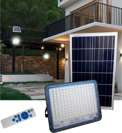 Faro-Led-Con-Pannello-Solare-Crepuscolare-Da-300w-+-Telecomando-Fb-58300