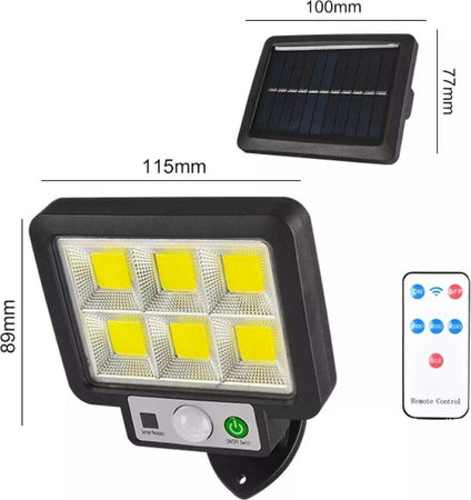 FARO LED CON PANNELLO SOLARE SEPARATO LUCE SENSORE DI MOVIMENTO 96 LED COB T 09 Illuminazione/Illuminazione per esterni/Proiettori Zencoccostore - Formia, Commerciovirtuoso.it