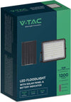 Faro-LED-con-Telecomando-e-Pannello-Solare-15W-Batteria-sostituibile-Cavo-da-3m-Colore-Nero-6400KVT-120W