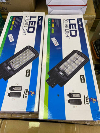 Faro LED Lampione Stradale 120W Pannello Solare Integrato ip65 con Telecomando Illuminazione/Illuminazione per esterni/Proiettori Zencoccostore - Formia, Commerciovirtuoso.it