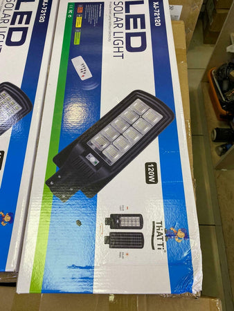 Faro LED Lampione Stradale 120W Pannello Solare Integrato ip65 con Telecomando Illuminazione/Illuminazione per esterni/Proiettori Zencoccostore - Formia, Commerciovirtuoso.it