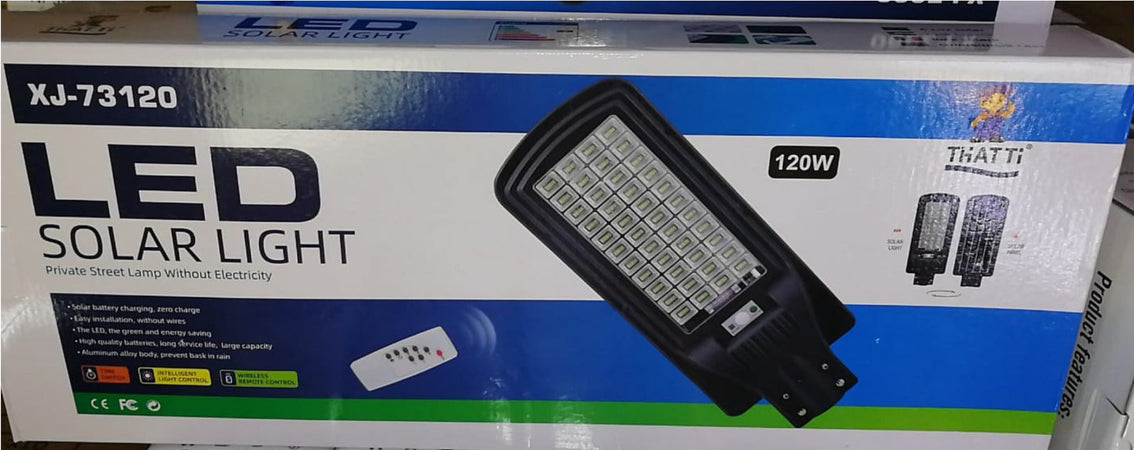 Faro LED Lampione Stradale 120W Pannello Solare Integrato ip65 con Telecomando Illuminazione/Illuminazione per esterni/Proiettori Zencoccostore - Formia, Commerciovirtuoso.it