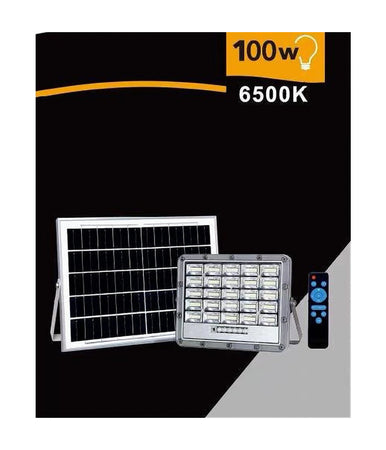 Faro Led Pannello Solare 100w Luce Fredda Telecomando Indicatore Carica Tk08-100w