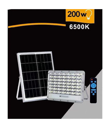 Faro Led Pannello Solare 200w Luce Fredda Telecomando Indicatore Carica Tk08-200w