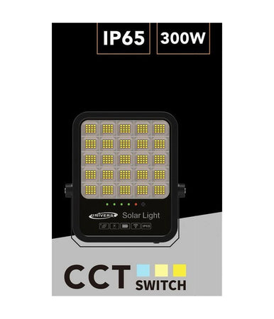 Faro Led Proiettore 300w Ip65 Cct 3in1 Con Pannello Solare Telecomando Ry-300w-3c