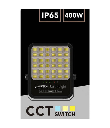 Faro Led Proiettore 400w Ip65 Cct 3in1 Con Pannello Solare Telecomando Ry-400w-3c
