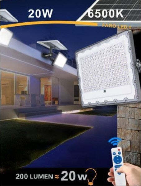 Faro-Led-Solare-Crepuscolare-20w-Pannello-Energia-Solare-Telecomando-Ip65-Sl-20w