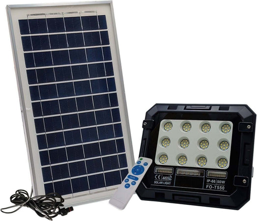 FARO LUCE LED CON PANNELLO SOLARE 50W 100W 200W 300W SENSORE CREPUSCOLARE IP66 Illuminazione/Illuminazione per esterni/Proiettori Zencoccostore - Formia, Commerciovirtuoso.it