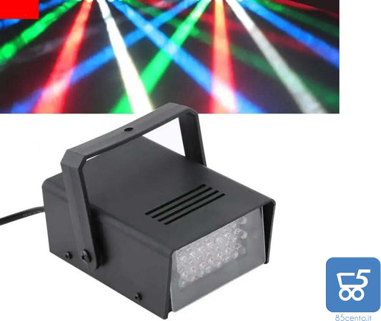 Faro Mini Flash per Discoteche Stroboscopico con Regolazione Strobo Spina Europea - EX DEMO