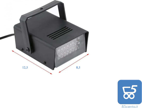 Faro Mini Flash per Discoteche Stroboscopico con Regolazione Strobo Spina Europea - EX DEMO
