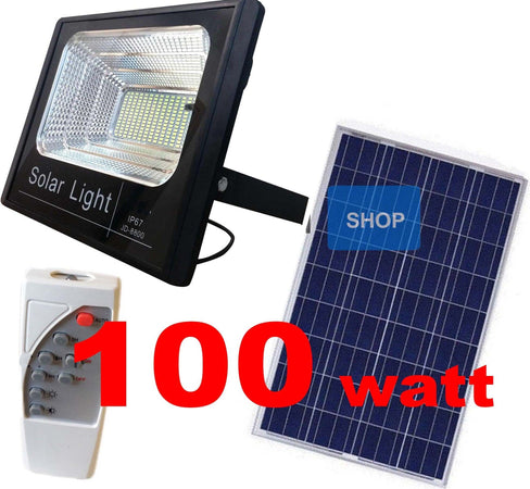 FARO PANNELLO ENERGIA SOLARE FARETTO LED LUCE BIANCA IP67 CON TELECOMANDO Illuminazione/Illuminazione per esterni/Proiettori Trade Shop italia - Napoli, Commerciovirtuoso.it