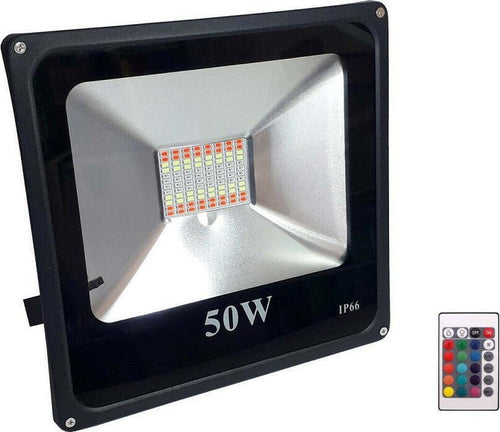 Faro Proiettore Led 50 W Rgb Multicolore Da Esterno Ip66 220v Telecomando 84140 Articoli da Giardino > Illuminazione da esterno > Proiettori Trade Shop italia - Napoli, Commerciovirtuoso.it