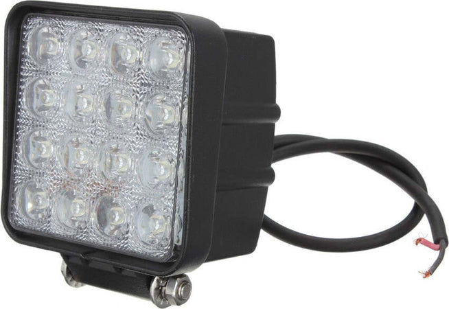 Faro-Supplementare-Profondità-12v-16-Led-48w-Auto-Fuoristrada-Quadrato-6000k