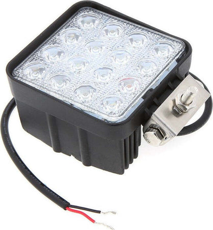 Faro-Supplementare-Profondità-12v-16led-48w-Auto-Fuoristrada-Quadrato-6000k-Ip68