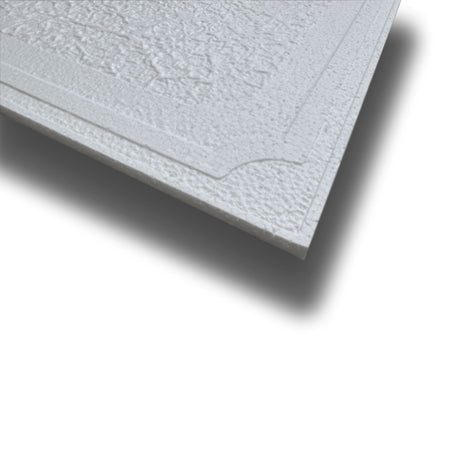 10 o 20mq (40 oppure 80 pezzi) di pannello decorativo a soffitto in polistirene compatto 50x50cm (spess. 1cm) FARO Eternal Parquet