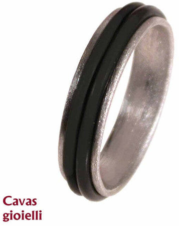 Fascetta in bimateriale  argento e caucciù
