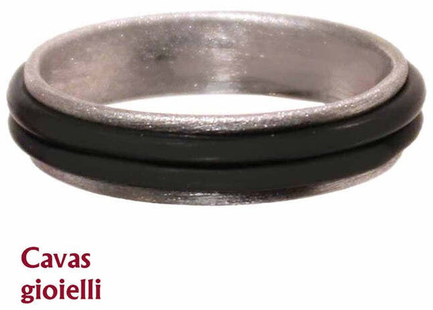 Fascetta in bimateriale  argento e caucciù