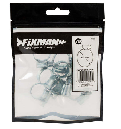 FASCETTE DI SERRAGGIO PER TUBI IN GOMMA, IN PLASTICA E FLESSIBILI 10 PZ FIXMAN