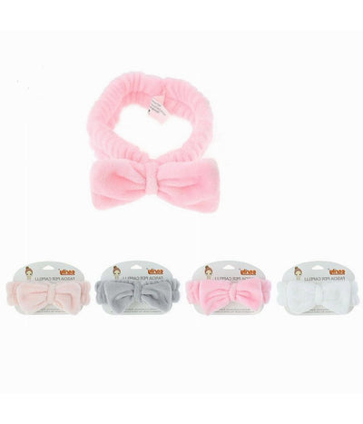 Fascia Capelli Doccia Shampoo Trucco Spugna Con Fiocco Colorato 4 Colori 10752