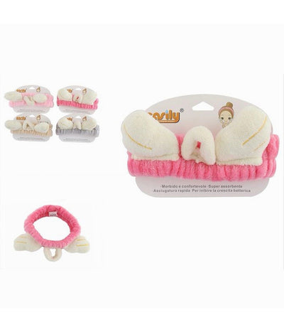 Fascia Per Capelli Doccia Shampoo Trucco In Spugna Con Ali Aureola Angelo 59786