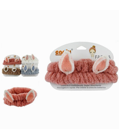 Fascia Per Capelli Doccia Shampoo Trucco In Spugna Con Orecchie Animaletto 59688