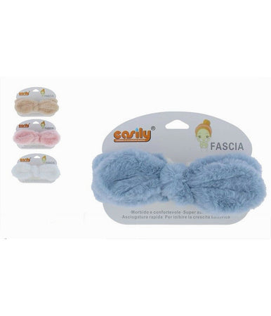 Fascia Per Capelli Doccia Shampoo Trucco In Spugna Fiocco Peloso 4 Colori 87251