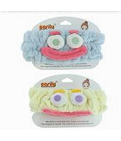 Fascia Per Capelli Doccia Shampoo Trucco Spugna Con Design Faccia 3 Colori 10735