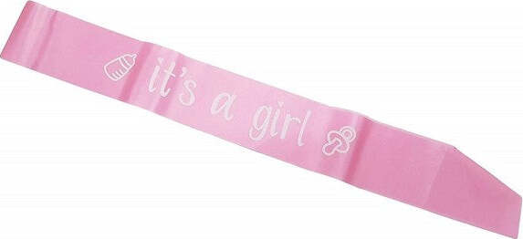 Fascia-Scritta-It's-A-Girl-Rosa-Nascita-Decorazione-Gadget-Feste-Baby-Shower-Party