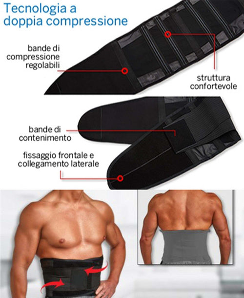 FASCIA UOMO ELASTICA COMPRESSIONE ADDOME PANCIERA DIMAGRANTE CORSETTO MENO 2 TG Sport e tempo libero/Fitness e palestra/Accessori/Bustini Trade Shop italia - Napoli, Commerciovirtuoso.it