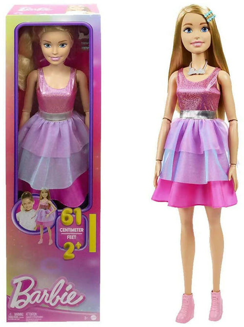 Fashion Doll Mattel Barbie Large Doll Articolata Alta 71cm Con Vestito Rosa