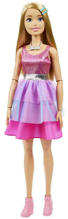 Fashion Doll Mattel Barbie Large Doll Articolata Alta 71cm Con Vestito Rosa