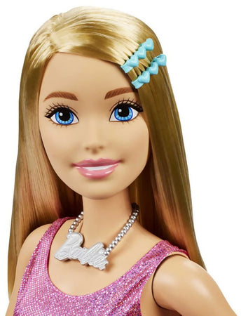 Fashion Doll Mattel Barbie Large Doll Articolata Alta 71cm Con Vestito Rosa