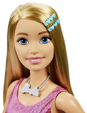 Fashion Doll Mattel Barbie Large Doll Articolata Alta 71cm Con Vestito Rosa