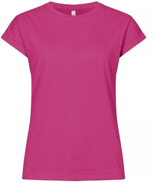 Fashion Top Lampone Fucsia Maglietta Donna Manica Americana