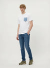 Roy Roger's T-shirt uomo con taschino denim in heavy jersey
