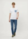 Roy Roger's T-shirt uomo con taschino denim in heavy jersey