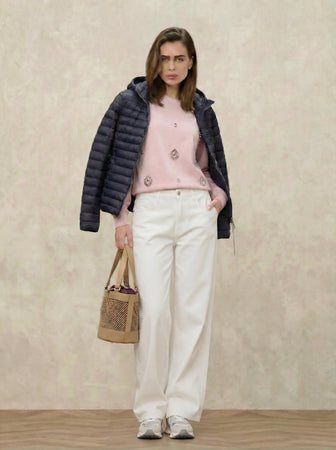 Felpa donna Jijil rosa con applicazioni decorative