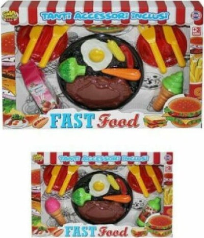 Fast-Food-Con-Accessori-Inclusi-Alimenti-Posate-Giocattolo-Gioco-Bambini