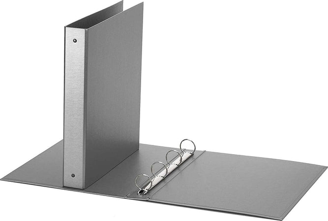 Favorit-Raccoglitore-4-Anelli-Tondi-22-x-30-cm-Grigio-Metallizzato