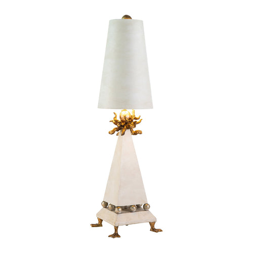 Lampada Da Scrivania Contemporanea Leda Acciaio Patinato Crema 1 Luce E27