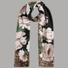 Liu Jo stola nera animalier floreale 70X180 2F5077T0300