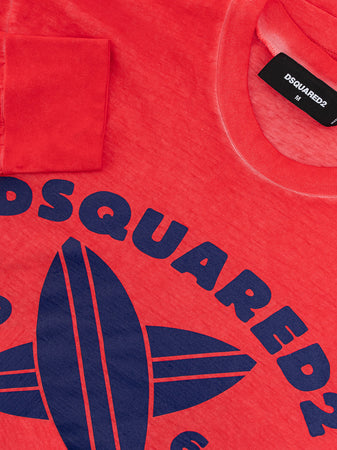 DSQUARED2 T-Shirt Maniche Lunghe con Stampa Dsquared2 da uomo