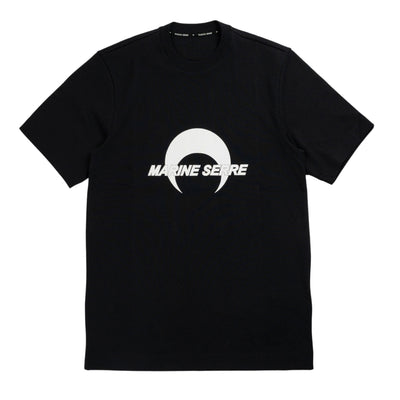 MARINE SERRE Cotton Jersey Loose Fit T-Shirt in Black da uomo