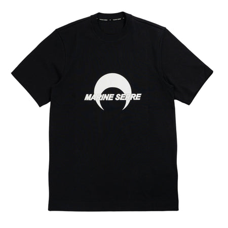 MARINE SERRE Cotton Jersey Loose Fit T-Shirt in Black da uomo