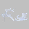 Decorazione natalizia Renna galoppante con slitta 2D con gocce led bianco da esterno