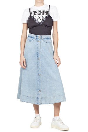 MO5CH1NO JEANS - MOSCHINO MO5CH1NO JEANS - Moschino - T-shirt con top - 430109 - Nero da donna